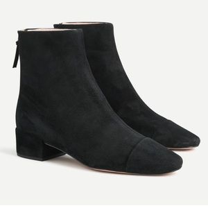 J. Crew Roxie Cap Toe Black Suede Bootie NWT size 7.5